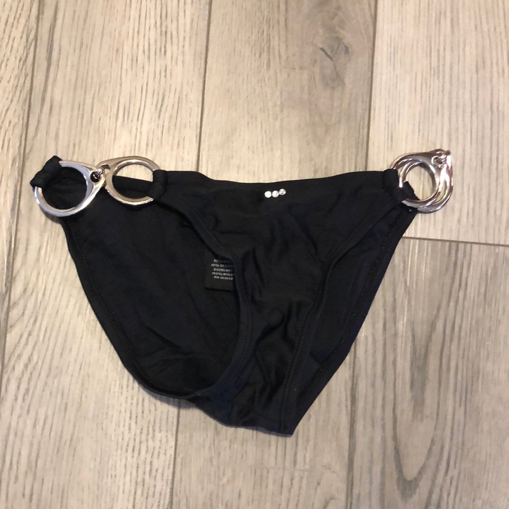 Colors Do Brasil Black Bikini Bottom with Silver Details junior size small